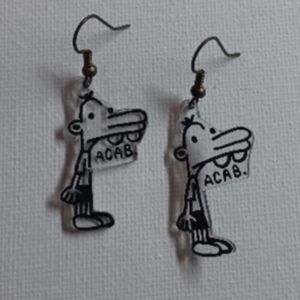 4/$60 New Manny Heffley ACAB Pair of Earrings - Hand-Made